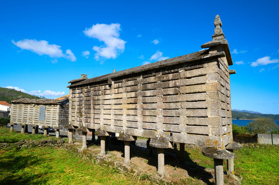 Horreo in Sardineiro near Finisterre of Galicia
