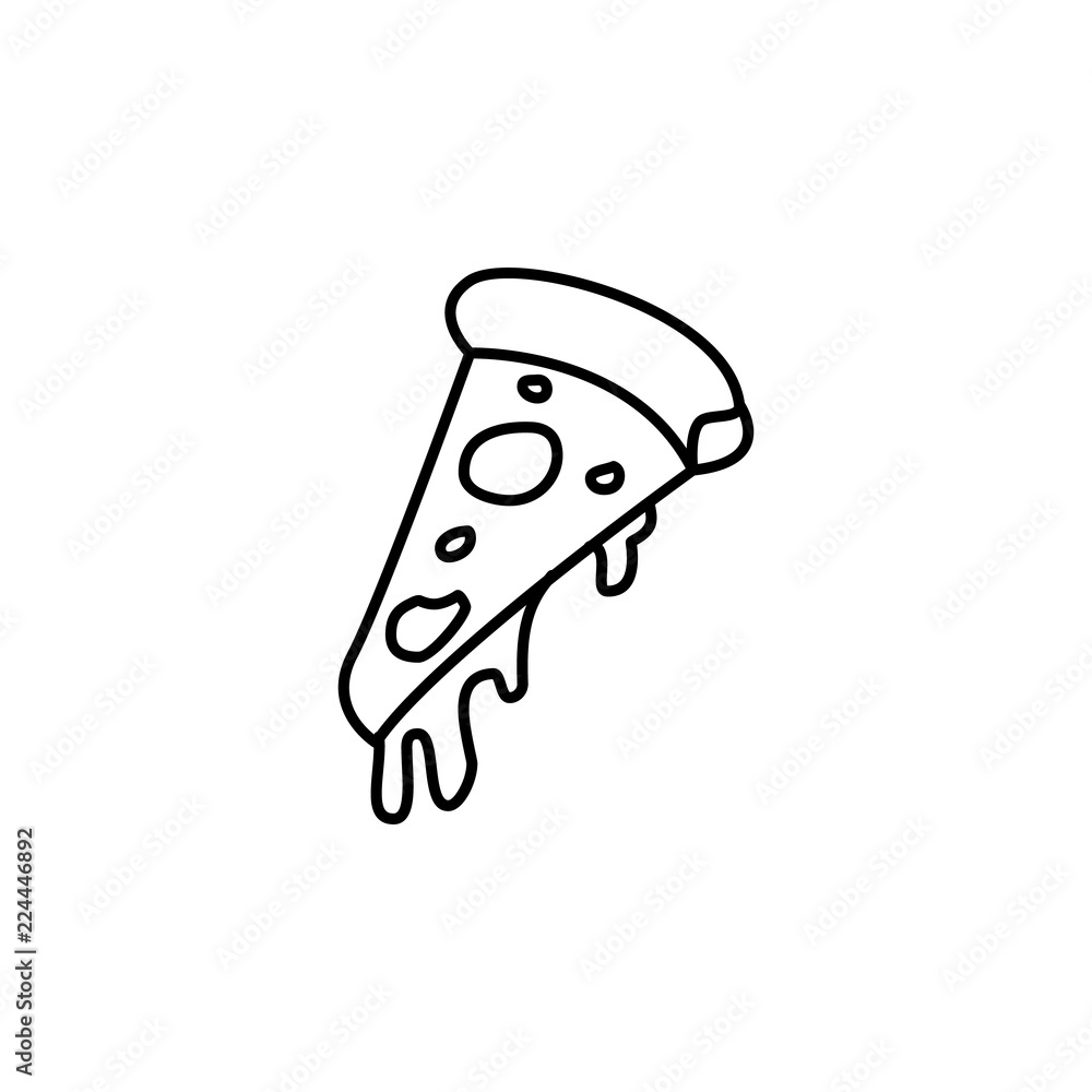 Poster piece of pizza icon. element of fast food for mobile concept and web apps icon. thin line icon for w