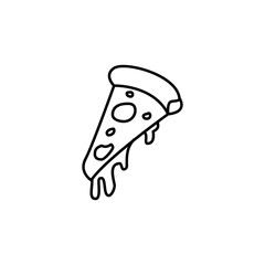 piece of pizza icon. Element of fast food for mobile concept and web apps icon. Thin line icon for website design and development, app development