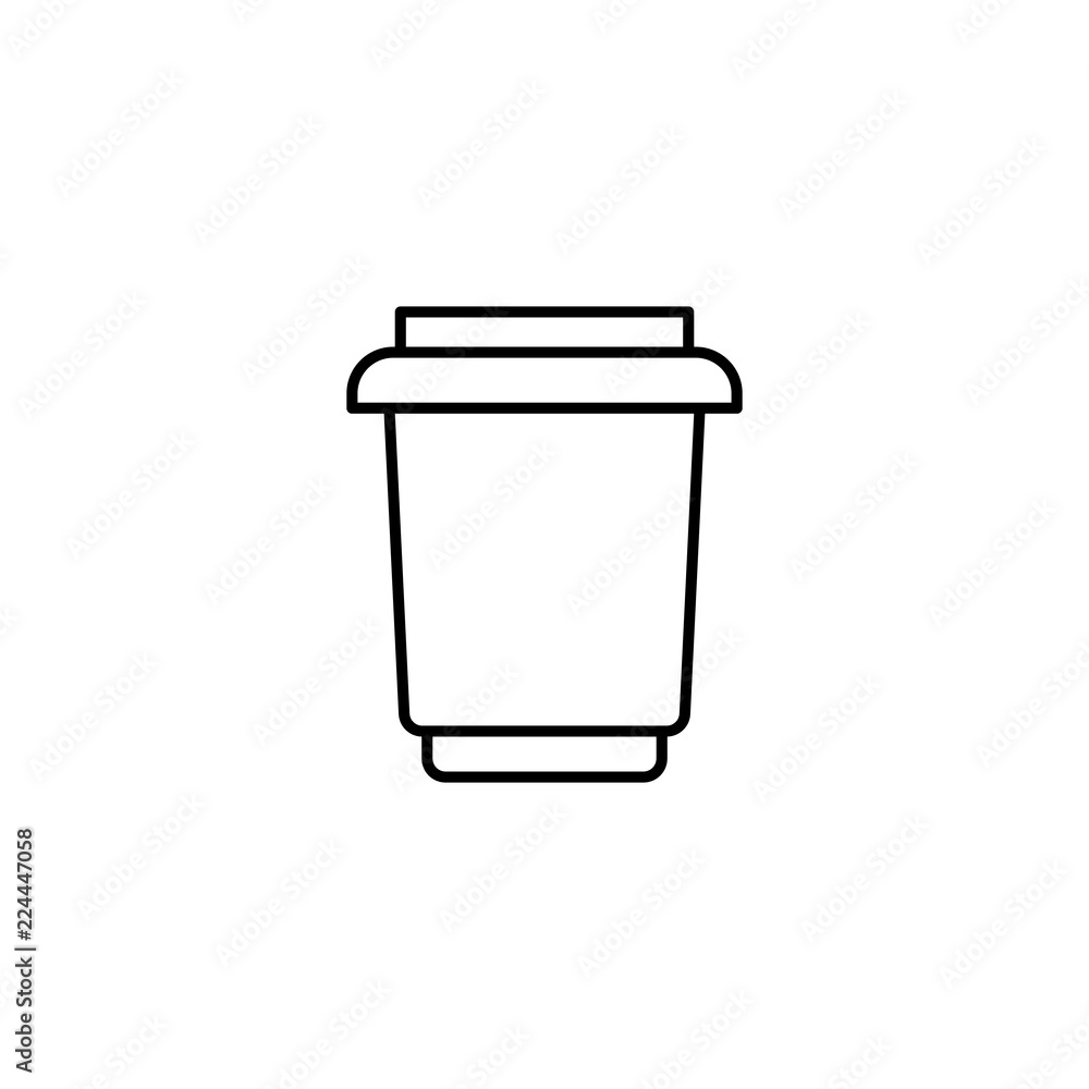 Poster plastic cup icon. element of fast food for mobile concept and web apps icon. thin line icon for webs