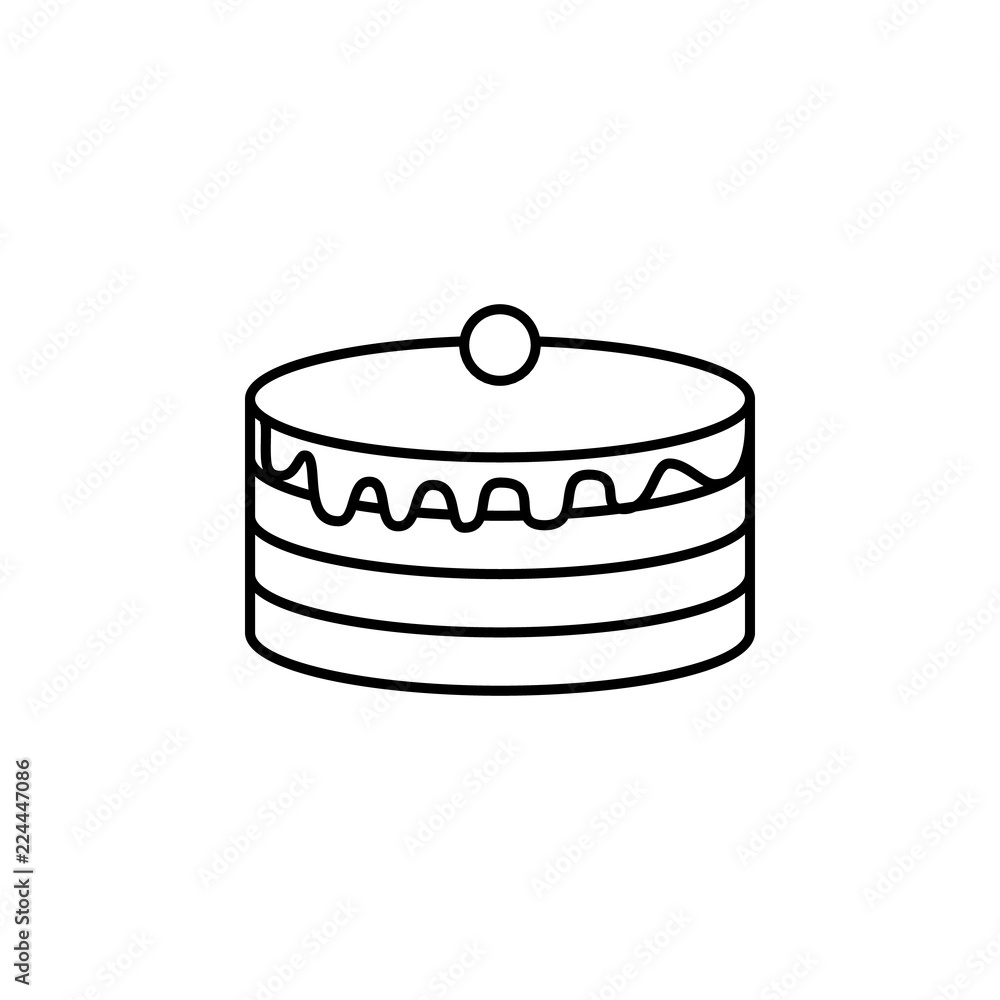 Poster cake icon. element of fast food for mobile concept and web apps icon. thin line icon for website des