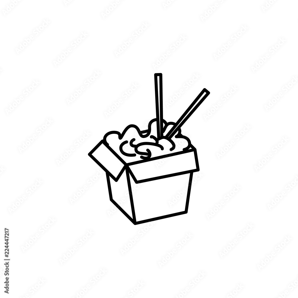 Poster chinese fast food icon. element of fast food for mobile concept and web apps icon. thin line icon fo