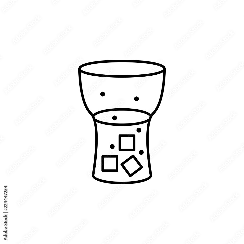 Poster carbonated juice in glass icon. element of fast food for mobile concept and web apps icon. thin line