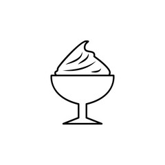 ice-cream in glass icon. Element of fast food for mobile concept and web apps icon. Thin line icon for website design and development, app development