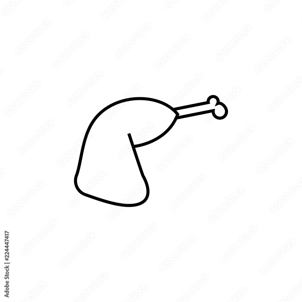 Poster fried chicken leg icon. element of fast food for mobile concept and web apps icon. thin line icon fo