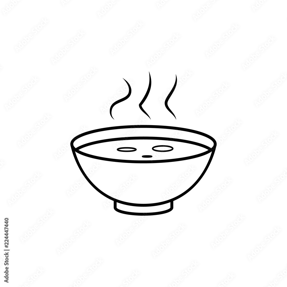Poster bowl of soup icon. element of fast food for mobile concept and web apps icon. thin line icon for web