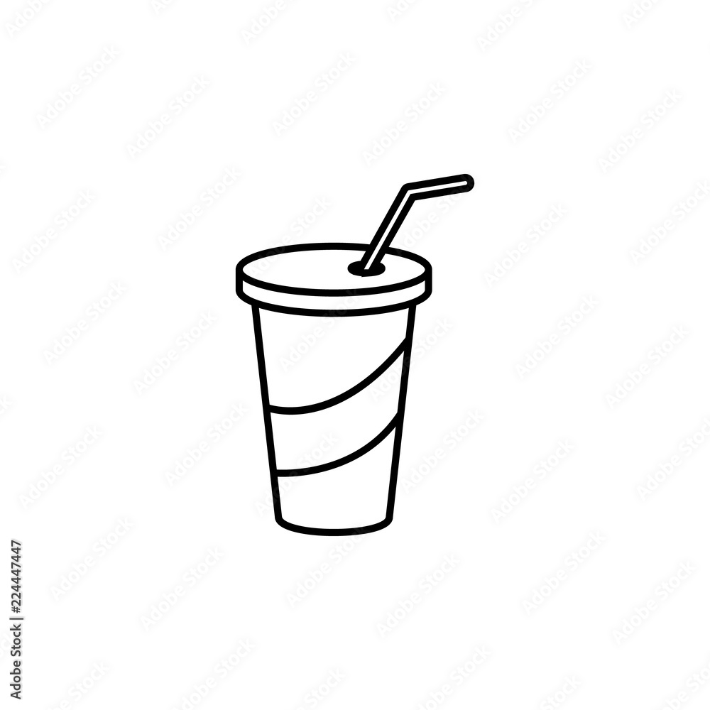 Poster juice in glass icon. element of fast food for mobile concept and web apps icon. thin line icon for w