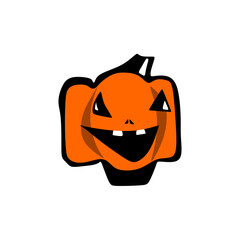 pumpkin halloween. comical, cartoonish, laughing. color isolated image
