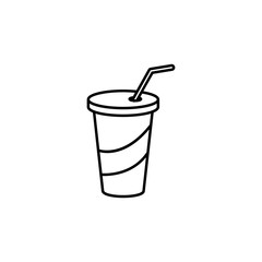 juice in glass icon. Element of fast food for mobile concept and web apps icon. Thin line icon for website design and development, app development