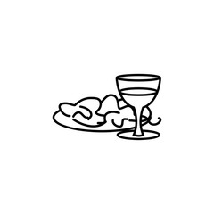 salad with glass of wine icon. Element of fast food for mobile concept and web apps icon. Thin line icon for website design and development, app development