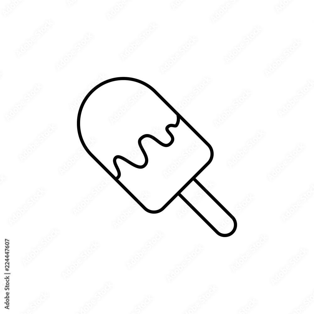 Poster ice cream icon. element of fast food for mobile concept and web apps icon. thin line icon for websit
