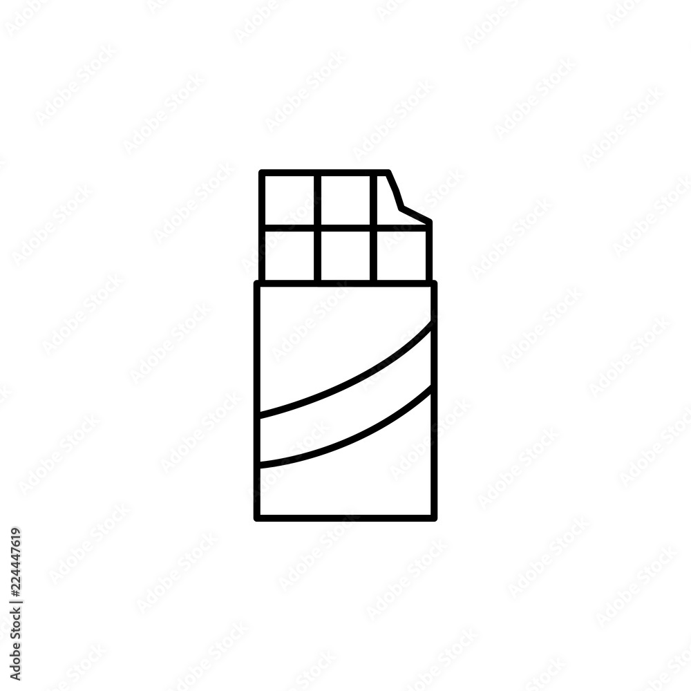 Poster chocolate bar icon. element of fast food for mobile concept and web apps icon. thin line icon for we