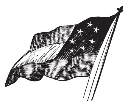 recommend clip art: The first flag of the U.S. Confederacy, vintage illustration
