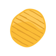 Potato chip on white background, vector illustration.