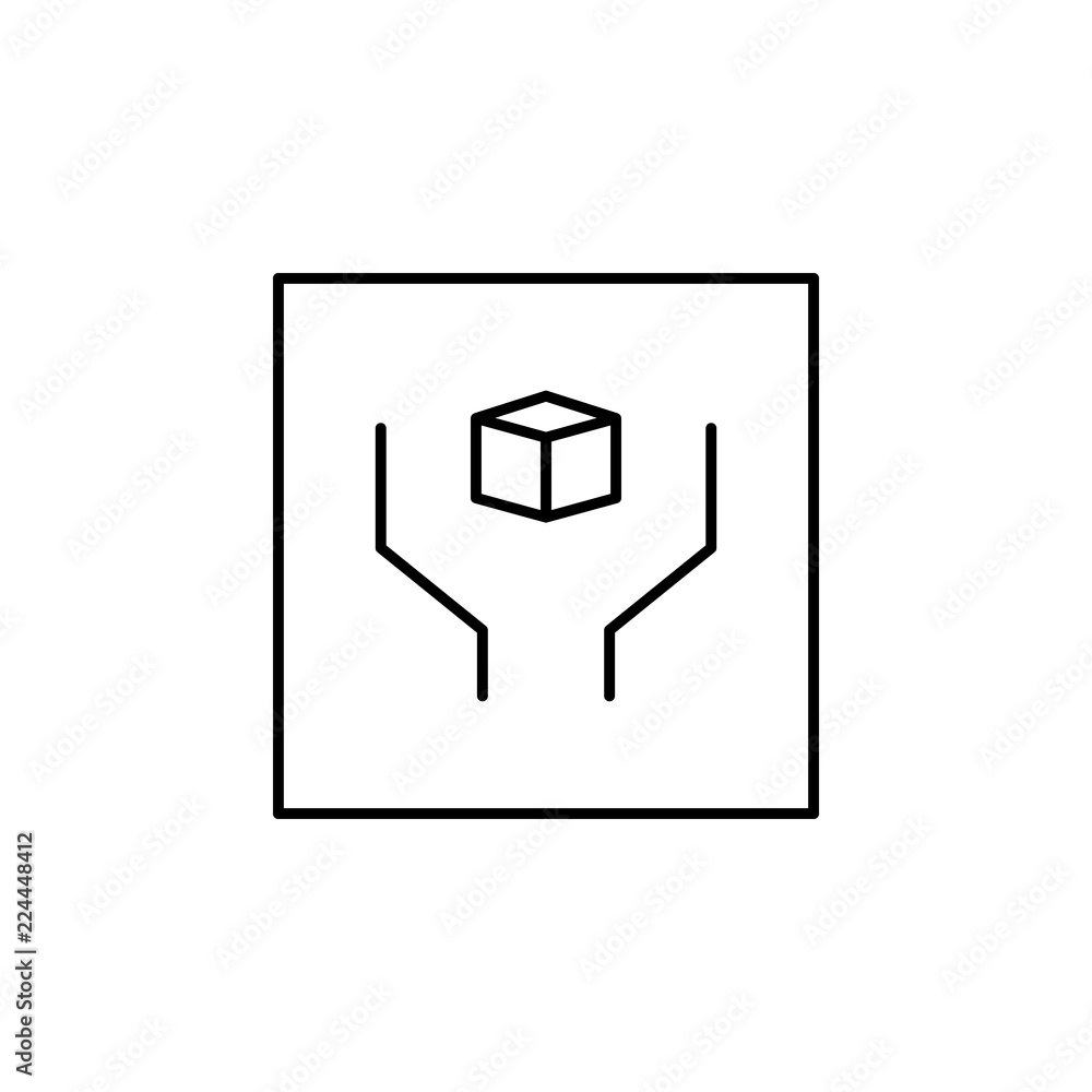 Poster fragile, handle with care icon. element of logistic sign for mobile concept and web apps illustratio