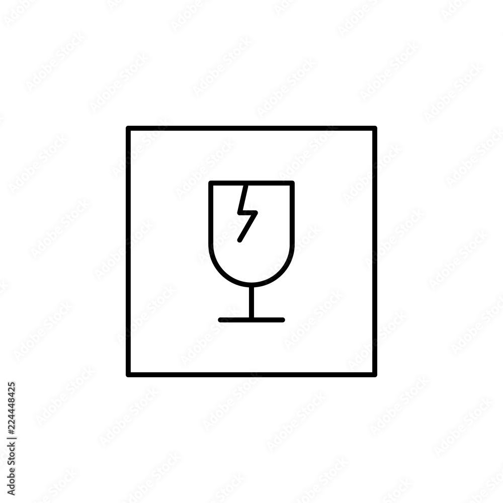 Poster fragile icon. element of logistic sign for mobile concept and web apps illustration. thin line icon 