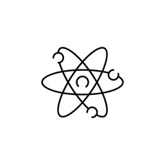 atom icon. Element of physics science for mobile concept and web apps icon. Thin line icon for website design and development, app development