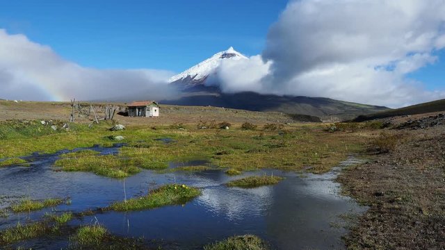 View towards Cotopaxi Volcano, Cotopaxi National Park, Cotopaxi Province, Ecuador