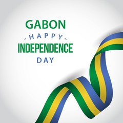 Happy Gabon Independence Day Vector Template Design Illustration