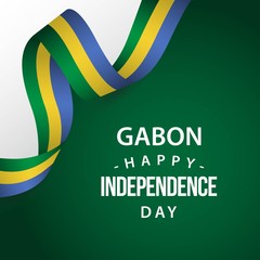 Happy Gabon Independence Day Vector Template Design Illustration