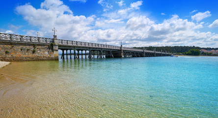 Fototapeta na wymiar La Toja Toxa island bridge in Pontevedra of Galicia