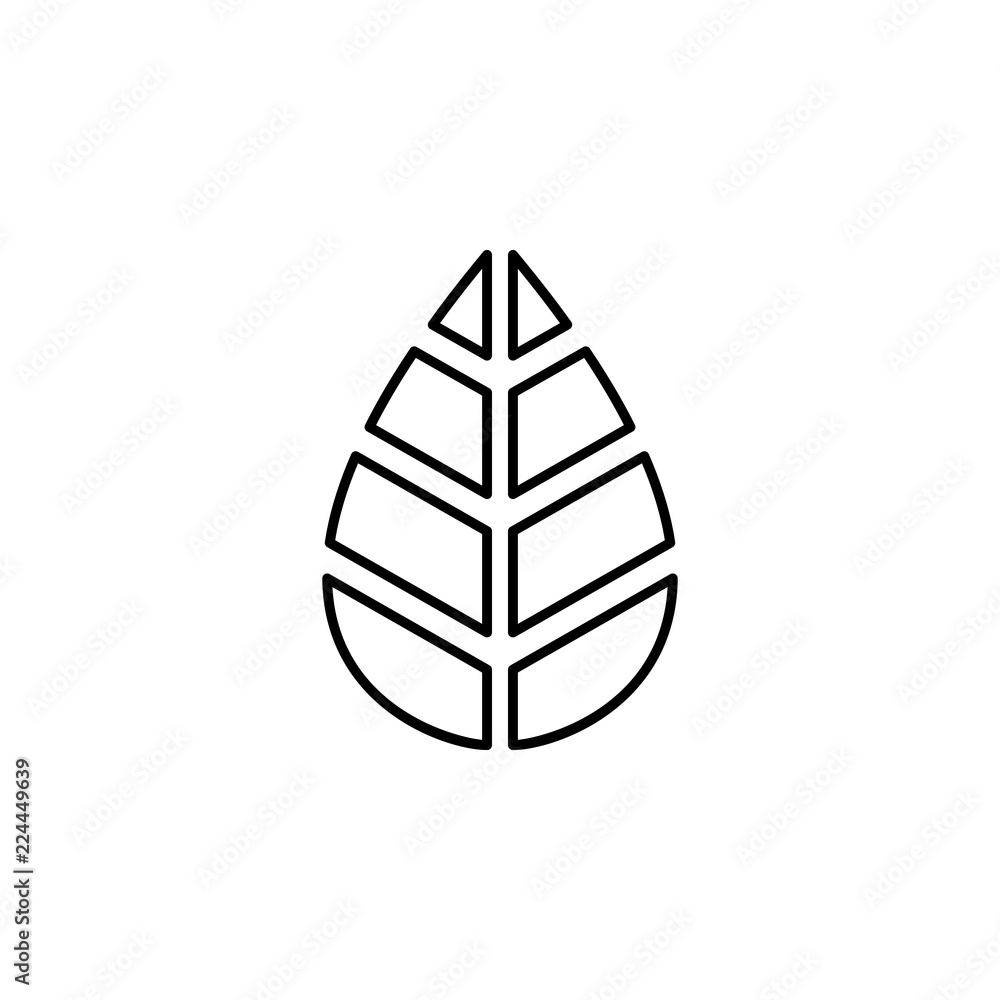 Poster leaf, autumn icon. element of thanksgiving day for mobile concept and web apps illustration. thin li