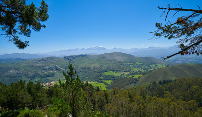 Fototapeta na wymiar Mirador del Fitu viewpoint Fito in Asturias Spain