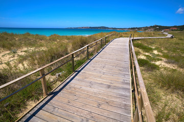 Fototapeta na wymiar Montalvo beach in Pontevedra of Galicia Sanxenxo