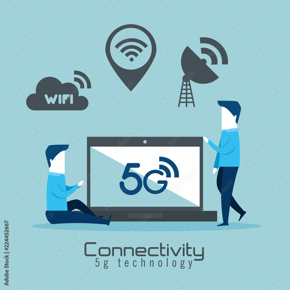 Poster laptop computer with connectivity 5g tech