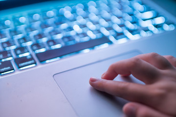 Baby hands on key computer
