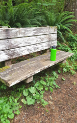 Hikers water bottle on hiking trail. - 224453036