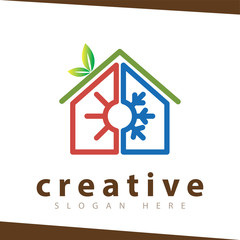 Hot and cool with home logo