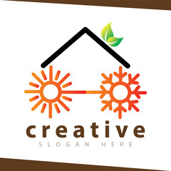 Hot and cool with home logo