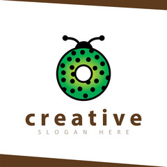 ladybug donuts logo icon vector template