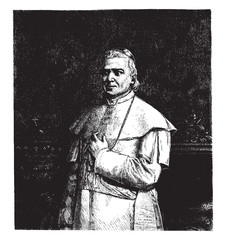 Pope Pius IX, vintage illustration