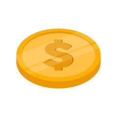 Isolated golden coin icon