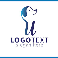 U Letter and Dog Logo