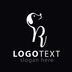 R Letter and Dog Logo