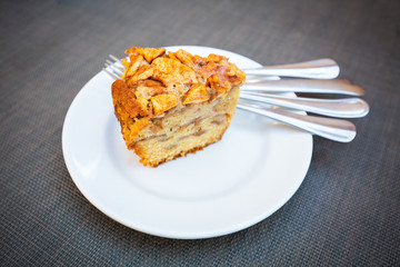 Apple pie charlotte desert tea coffee breakfast