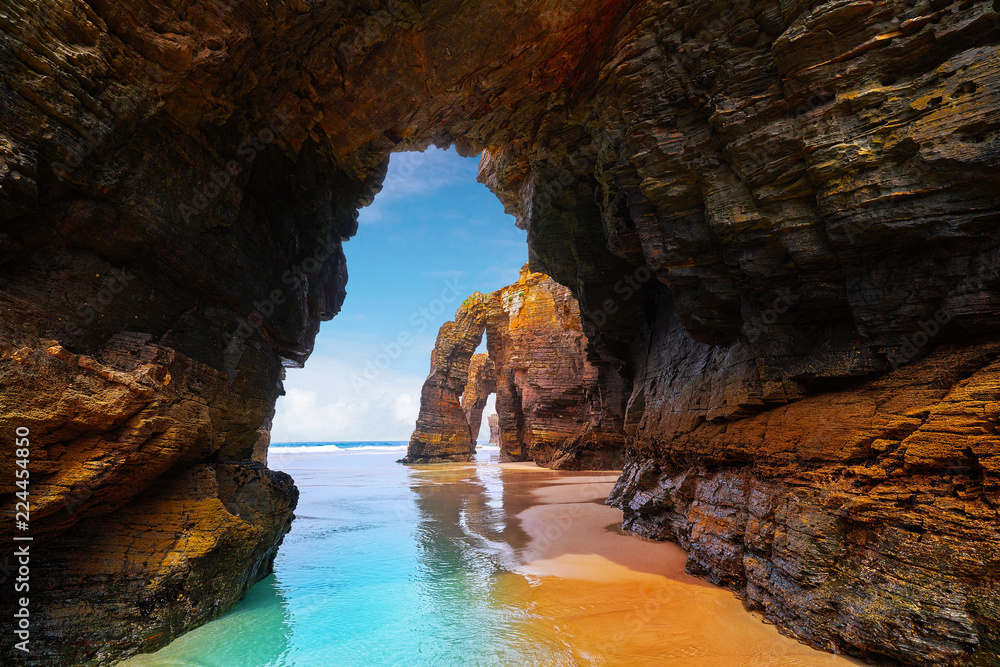 Wall mural Playa las catedrales Catedrais beach in Galicia Spain