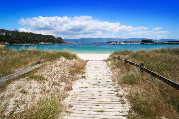 Portonovo Baltar beach in Pontevedra of Galicia