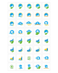 finance currency business icon image vector icon logo symbol set