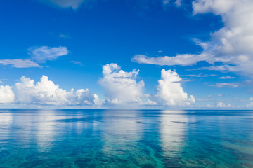 Aerial view of Beautiful sea and sky in Ishigaki Island