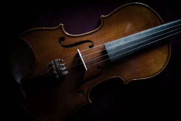  Violin closeup orchestra musical instruments isolated on black