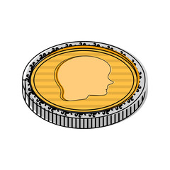 Isolated golden coin icon