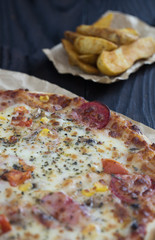 hot home made pizza ready for serve