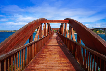 Ribadeo bridge viewpoint over Eo river Galicia Spain