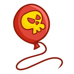Funny and scary red yellow skull balloon for halloween - vector