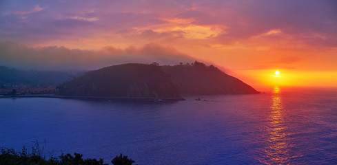 Ribadesella sunset in Asturias Spain