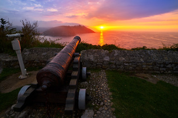Ribadesella canon gun in Asturias Spain